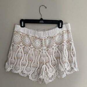 ANTHROPOLOGIE MERMAID CROCHET KNIT SHORTS SIZE M